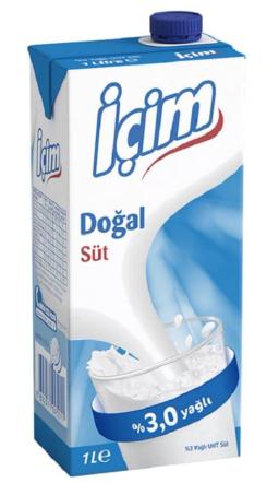 İçim Süt %3 Yağlı 1 L Kaç Kalori?