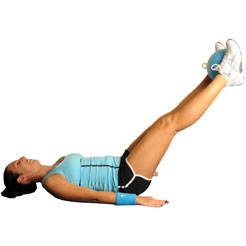 Lying Straight Leg Raises With Medicine Ball