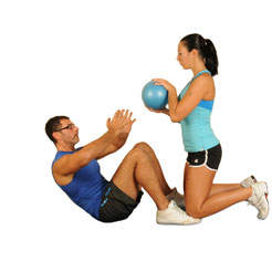 Partner Sit-Ups With Medicine Ball Toss