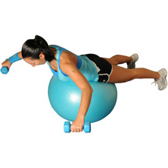 Dumbbell Reverse Flys Lying On Ball