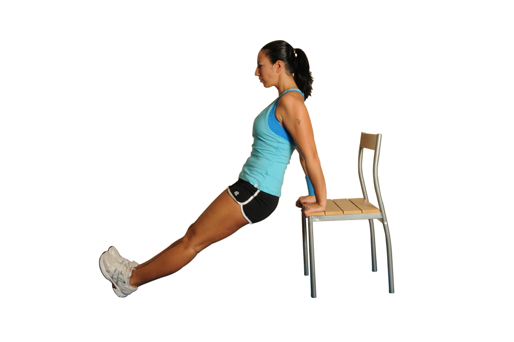 Triceps Dips With Straight Legs