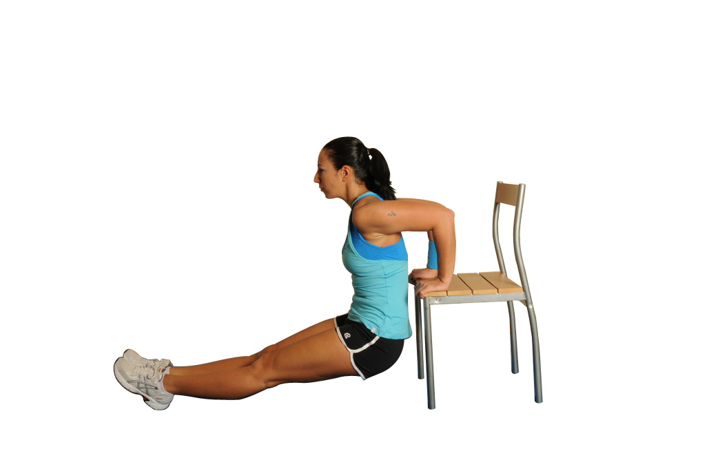 Triceps Dips With Straight Legs