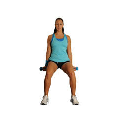 Wall Sit With Dumbbell Biceps Curl