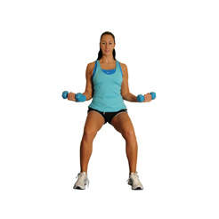 Wall Sit With Dumbbell Biceps Curl