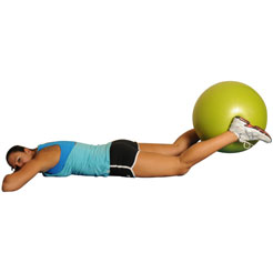 Lying Hamstring Curls With Ball