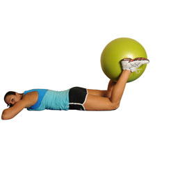 Lying Hamstring Curls With Ball