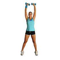 Dumbbell Suquat With Calf Raise And Overhead Press