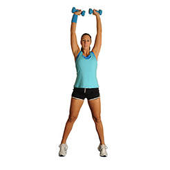 Dumbbell Suquat With Calf Raise And Overhead Press