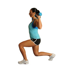Forward Lunge With Dumbbell Press