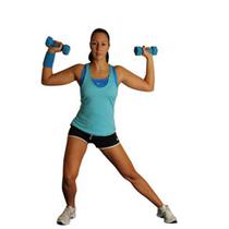 Lateral Lunges With Overhead Dumbbell Press
