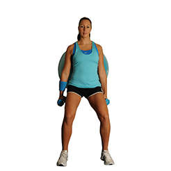 Wall Squats With Dumbbells&Ball