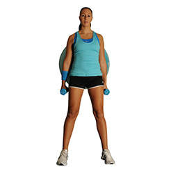 Wall Squats With Dumbbells&Ball