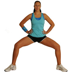 Wide Leg Wall Sit With Calf Raises