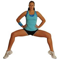 Wide Leg Wall Sit With Calf Raises