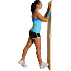 Single-Leg Calf Stretch With Wall