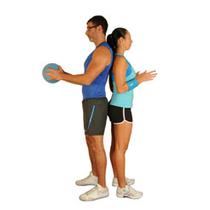 Twisting Medicine Ball Pass With Partner