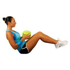 Balancing Seated Twist With Medicine Ball