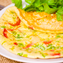 Mantarlı Közlenmiş Kırmızı Biberli Omlet Tarifi