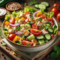 Mevsim Sebzeli Tavuk Salatası