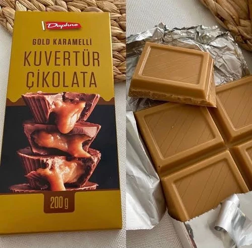 Daphne Gold Karamelli Kuvertür Çikolata