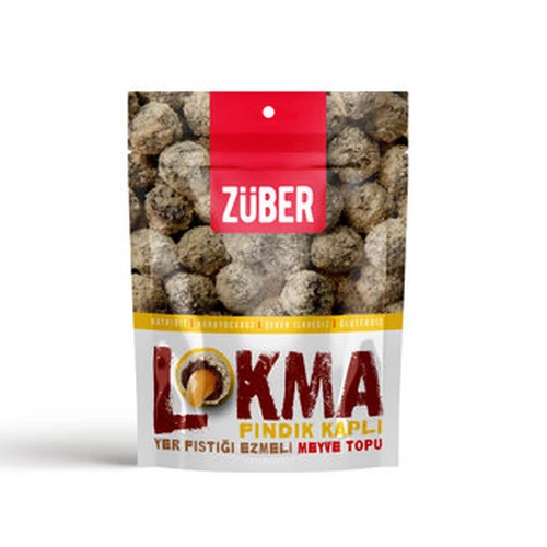 Züber Lokma- Fındık Kaplı Kakaolu Fıstık Ezmeli Meyve Topu